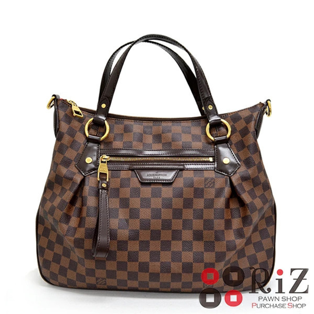 LOUIS VUITTON Evora Bag Handbag Damier Ebene Brown
